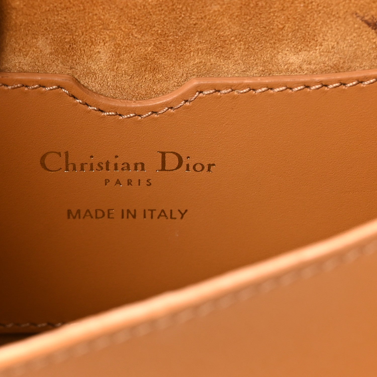 Christian Dior Box Calfskin Medium Bobby Flap Camel