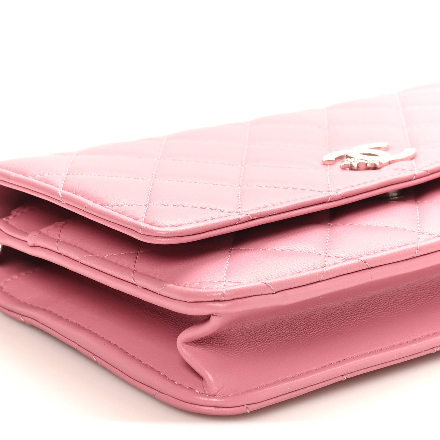 Chanel Lambskin Quilted Crystal Star Wallet On Chain WOC Pink