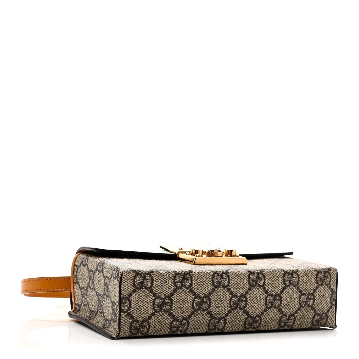 Gucci GG Supreme Monogram New Sakai Calfskin Mini Padlock Top Handle Shoulder Bag Beige Ebony Mystic White Sun Oil