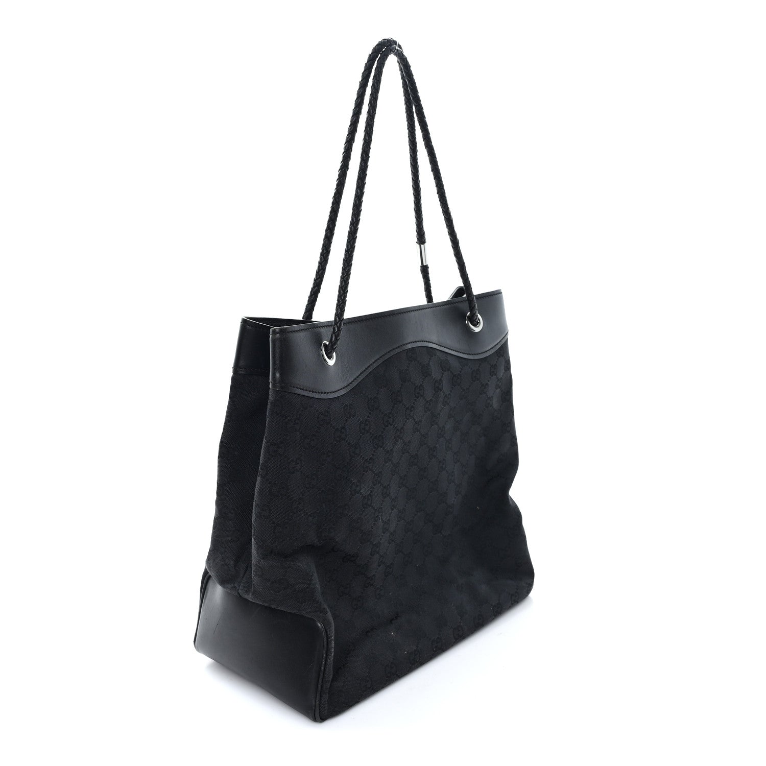 Gucci Monogram Braided Tote Black