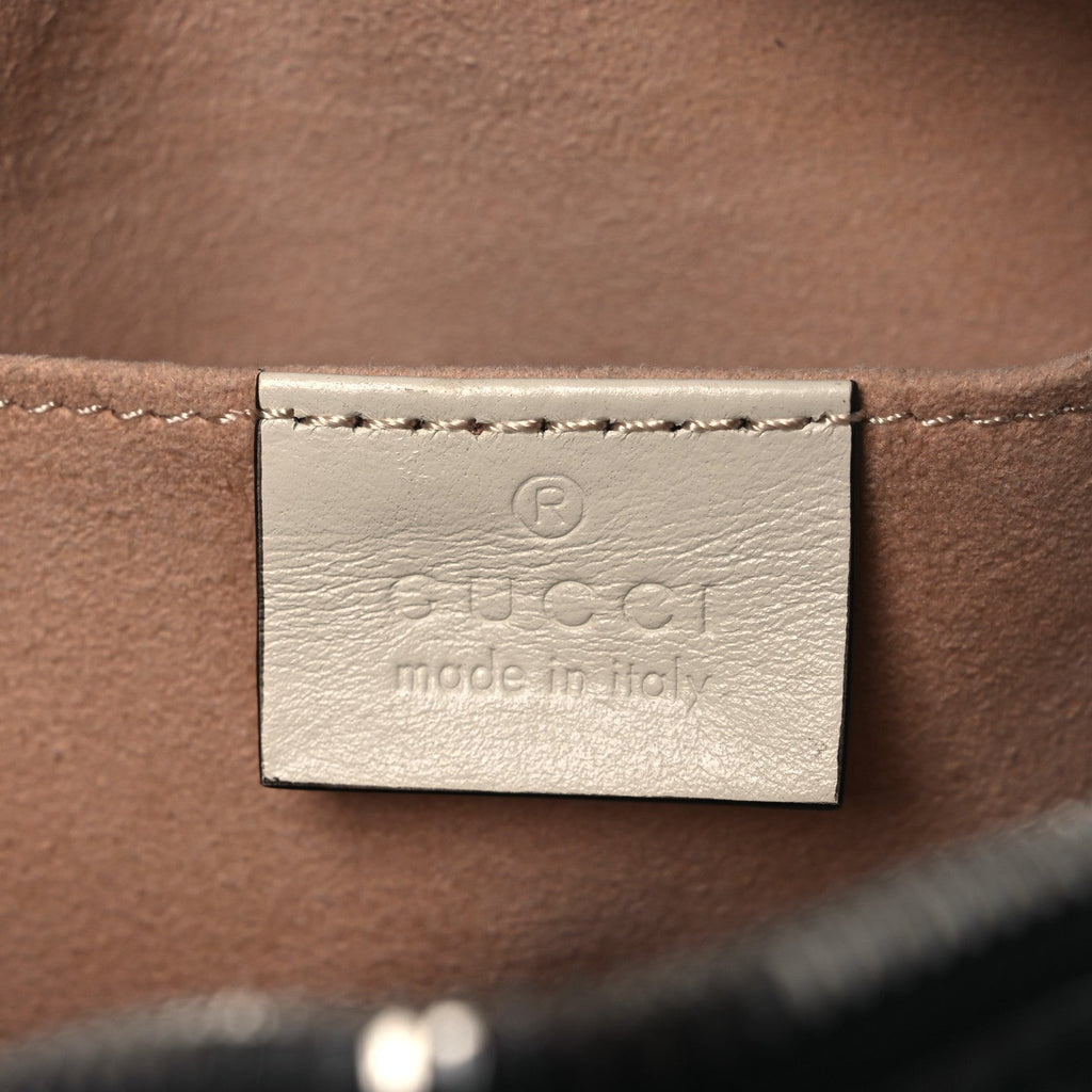 Gucci Vintage Effect Calfskin Matelasse Diagonal Small Torchon GG Marmont Chain Shoulder Bag Blue Agata Mystic White