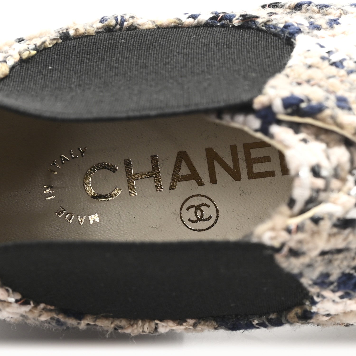 Chanel Tweed Calfskin Pearl Combat Short Boots 36 Beige Pink Black