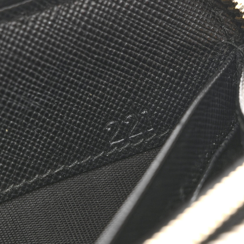 Prada Saffiano Metal Zip Around Wallet Black
