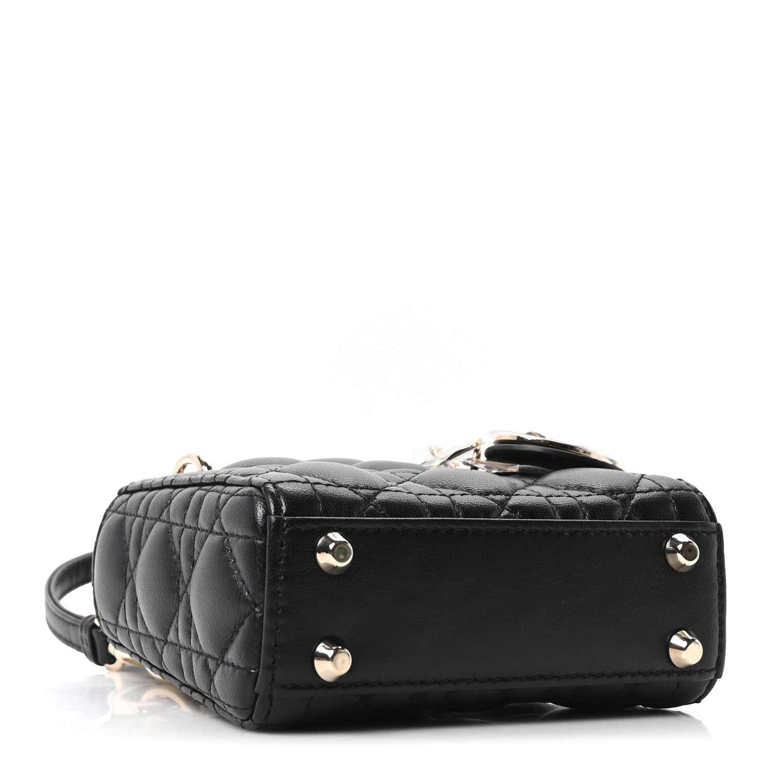 Christian Dior Lambskin Cannage Micro Lady Dior Black