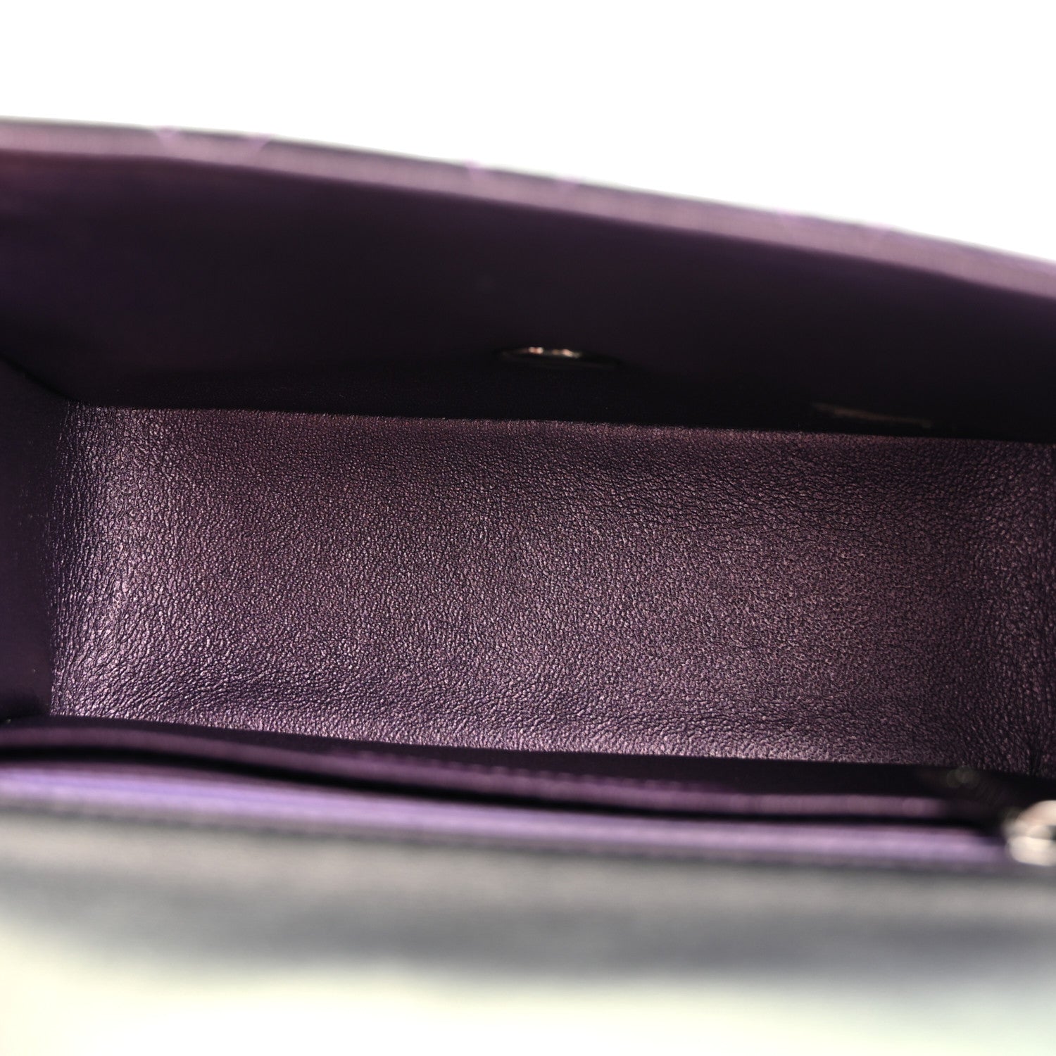 Chanel Iridescent Lambskin Quilted Mini Square Flap Dark Purple