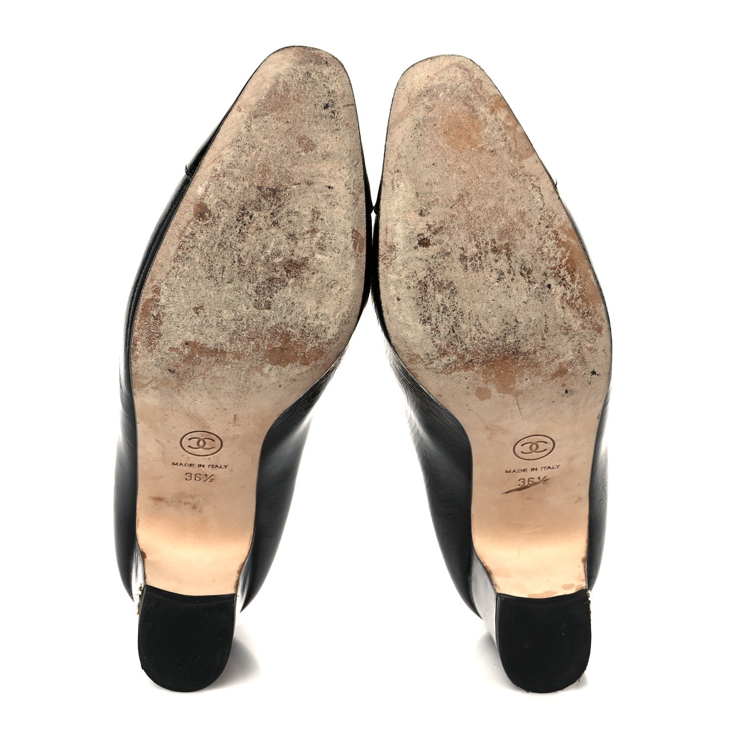Patent Calfskin Cap Toe Mary Janes 36.5 Black
