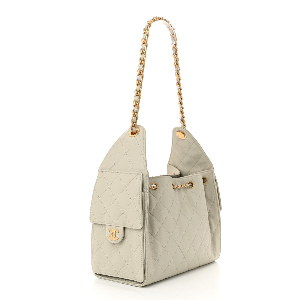 Chanel Caviar Quilted Small Chanel 25 Handbag Light Grey
