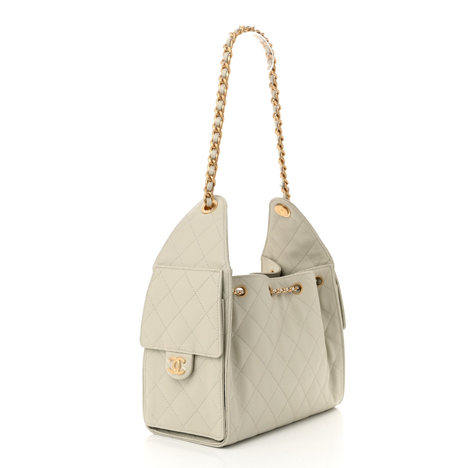 Chanel Caviar Quilted Small Chanel 25 Handbag Light Grey