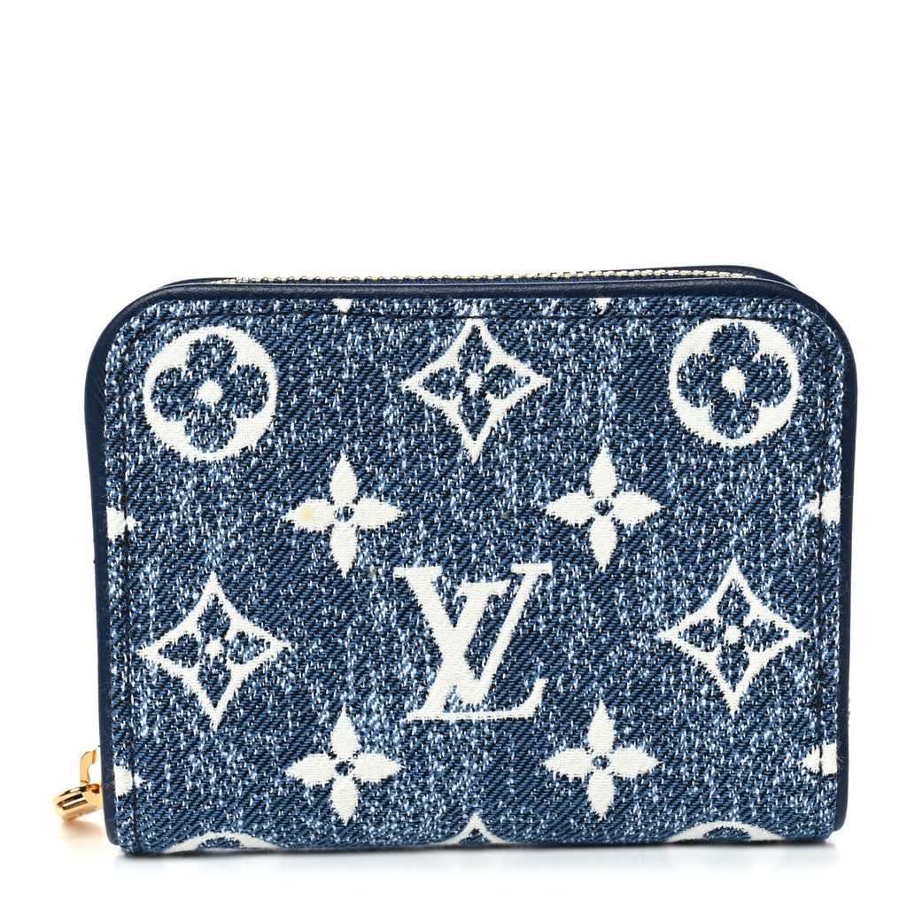 Louis Vuitton Denim Monogram Jacquard Zippy Coin Purse Bleu