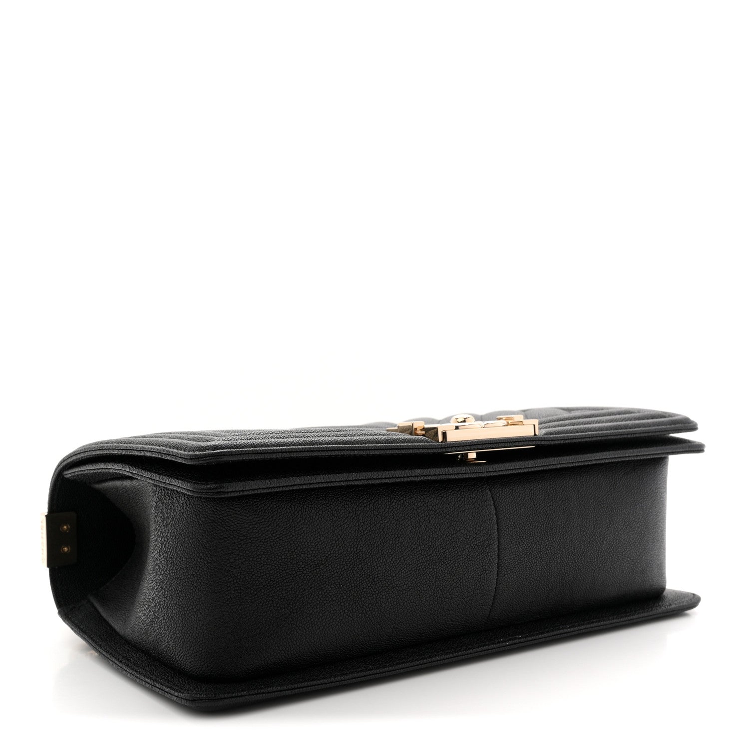 Chanel Caviar Chevron Quilted Medium Boy Flap Black