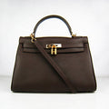 Hermes Kelly 32cm Togo Leather 6108 Dark Coffee Golden