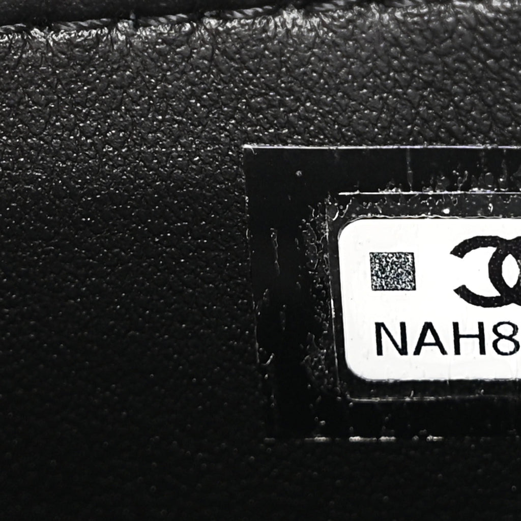 Chanel Patent Calfskin Quilted Chain Hoop Bag Black