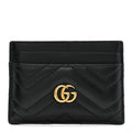 Gucci Calfskin Matelasse GG Marmont Card Holder Black