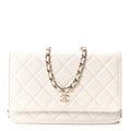 Chanel Caviar Quilted Wallet On Chain WOC White