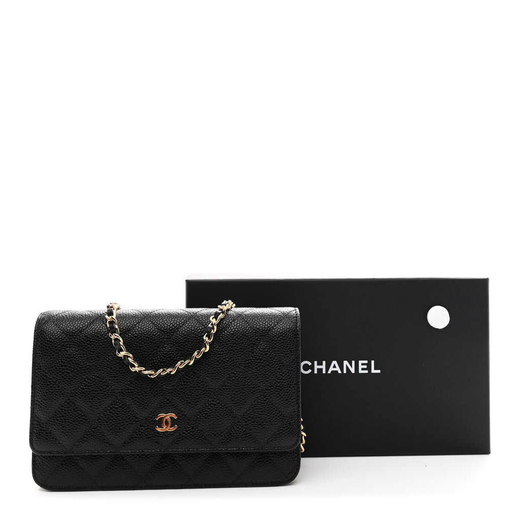 Chanel Caviar Quilted Wallet On Chain WOC Black