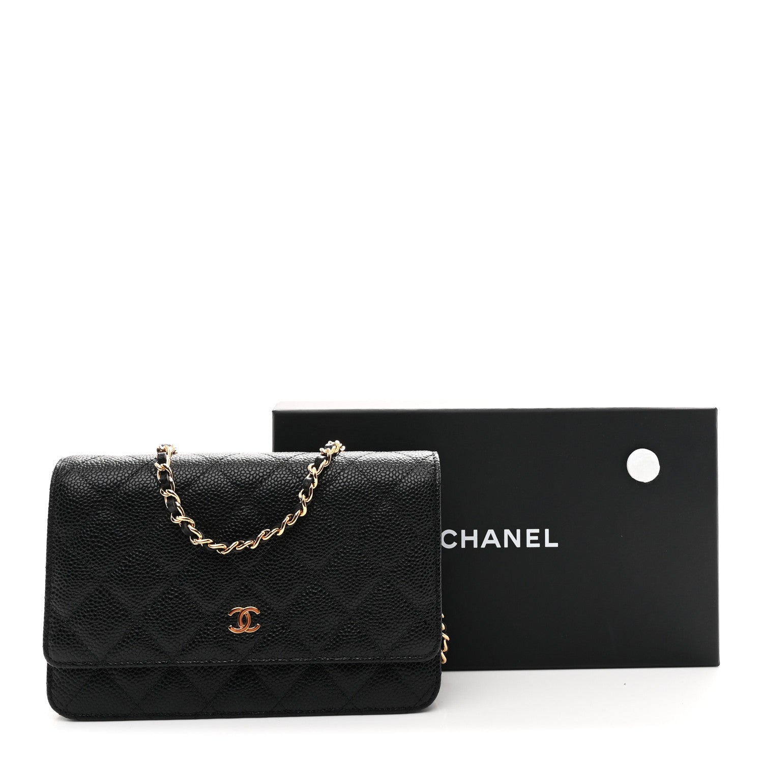 Chanel Caviar Quilted Wallet On Chain WOC Black