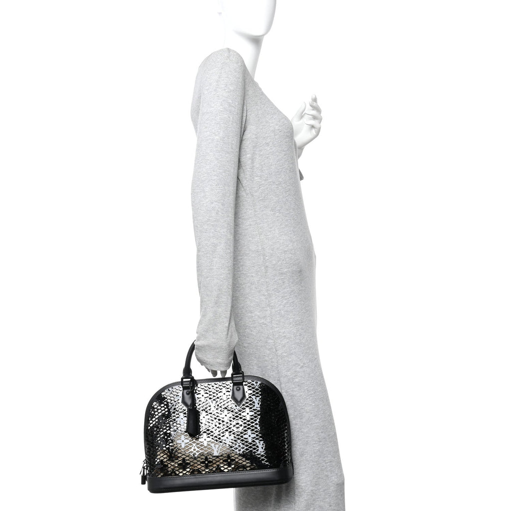 Louis Vuitton Patent Calfskin Laced Monogram Alma PM Black