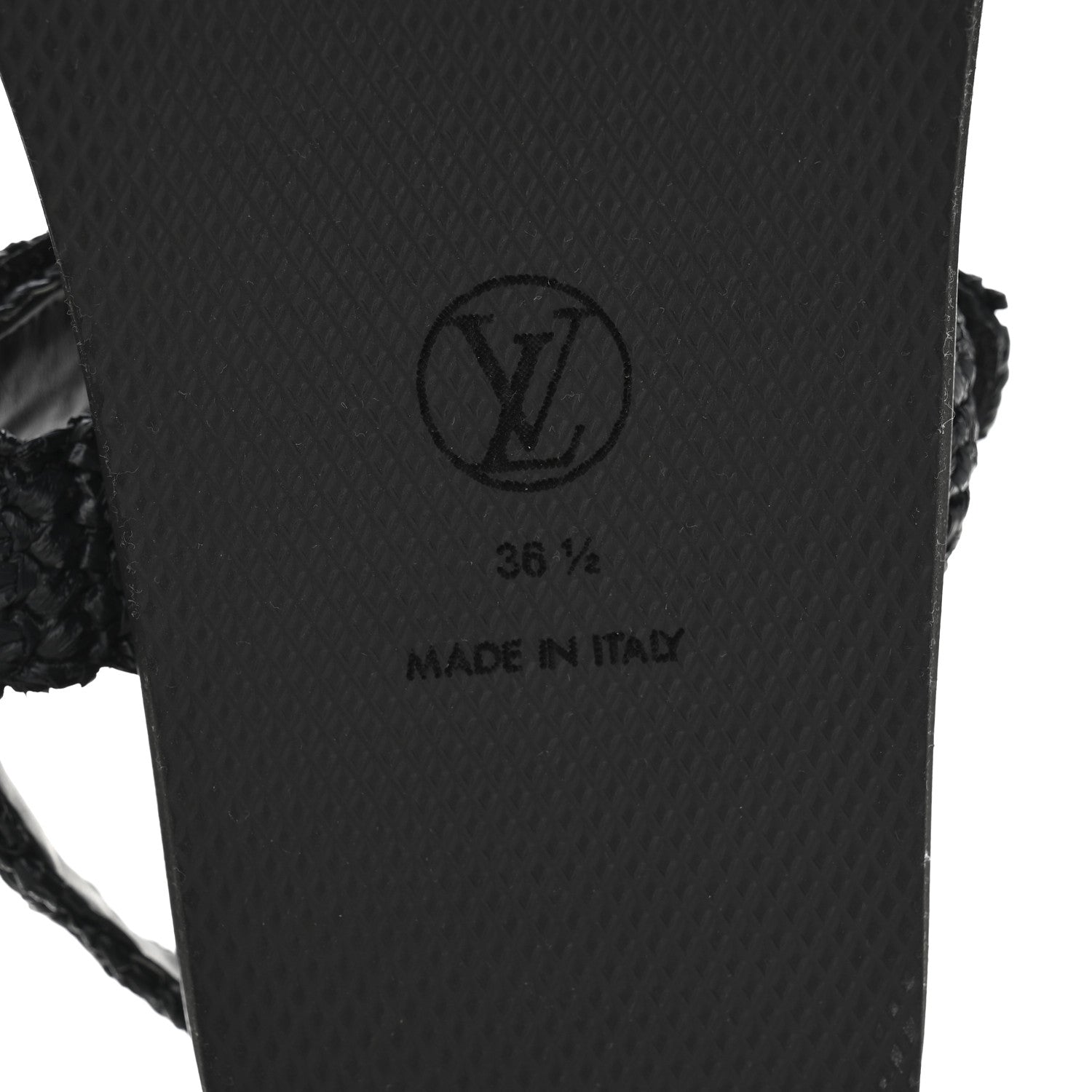 Louis Vuitton Raffia Sunset Comfort Flat Sandals 36.5 Black