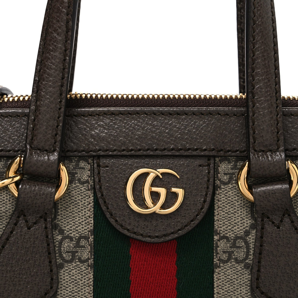 Gucci GG Supreme Monogram Small Ophidia Tote Bag Brown