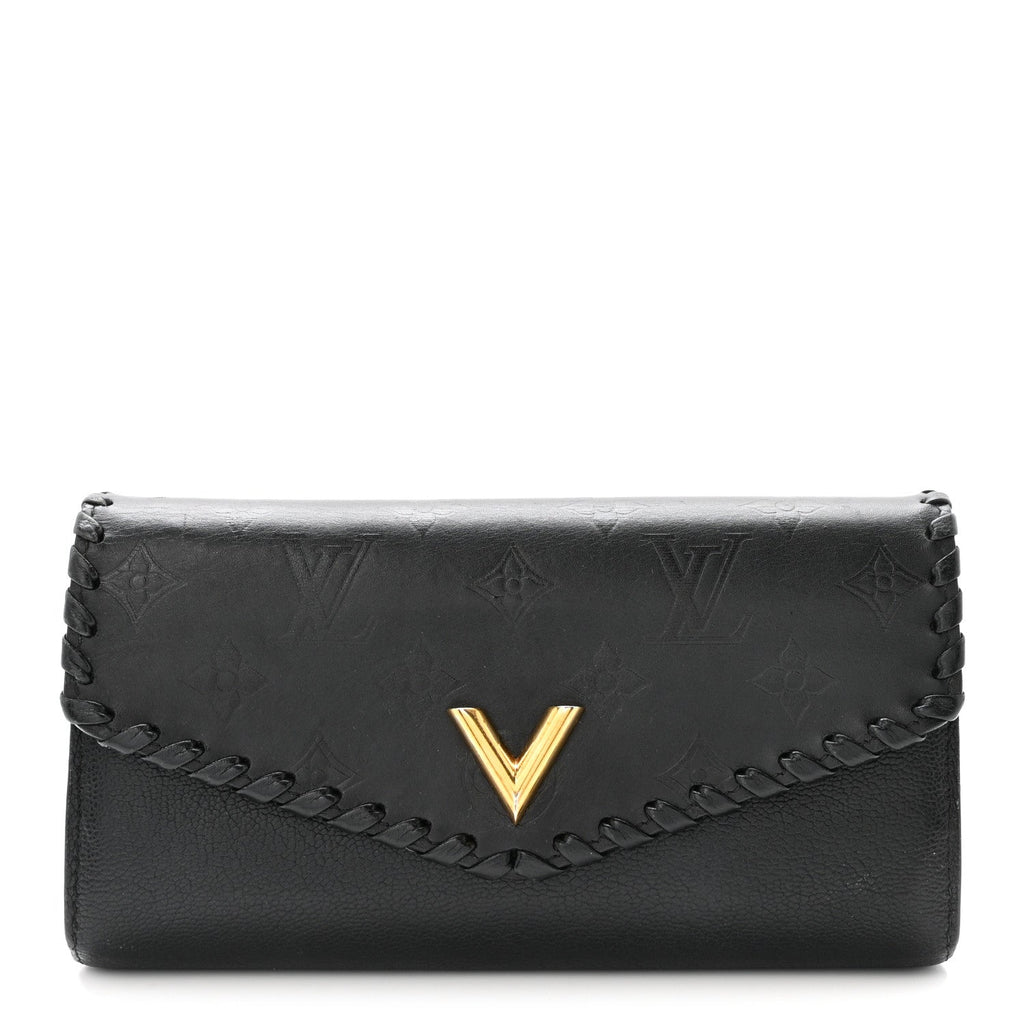 Louis Vuitton Monogram Cuir Plume Very Wallet Black