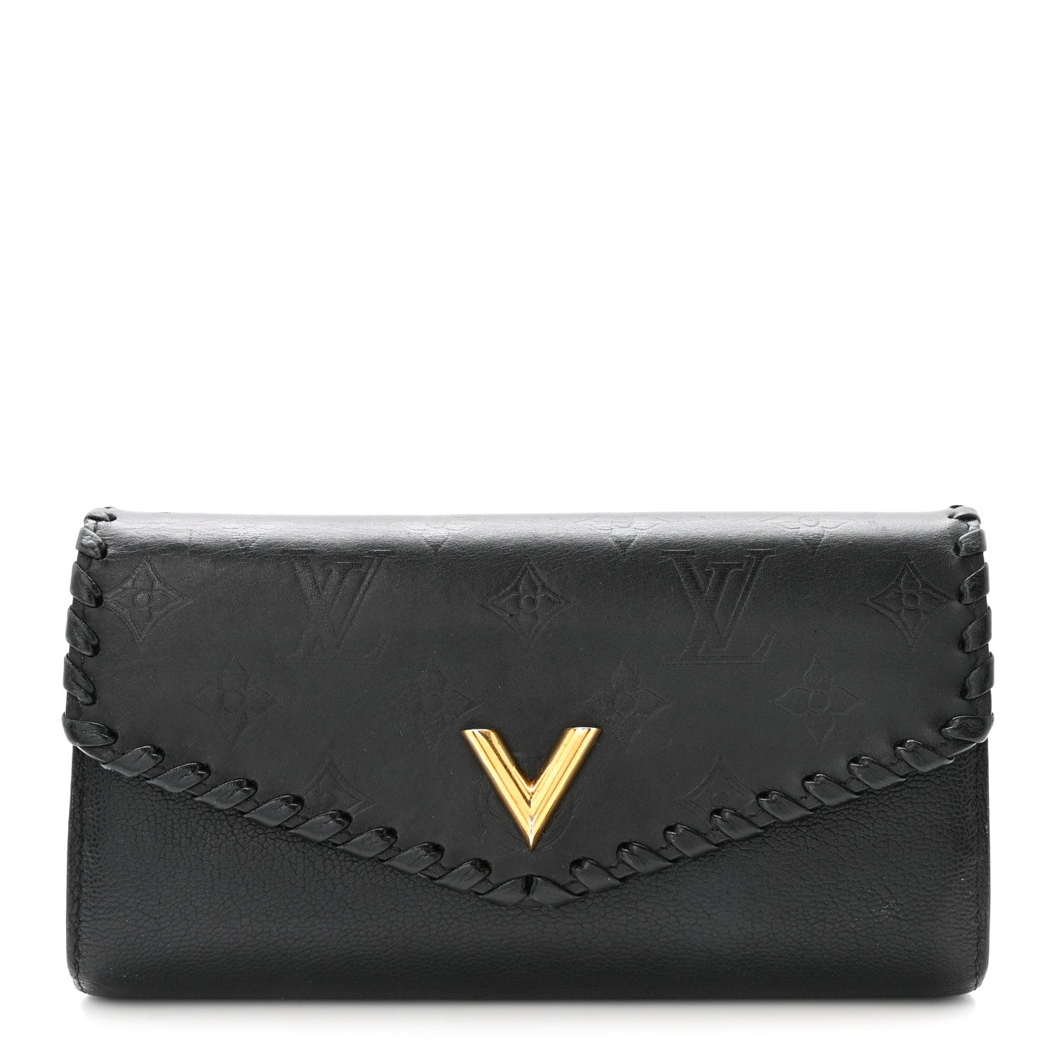 Louis Vuitton Monogram Cuir Plume Very Wallet Black