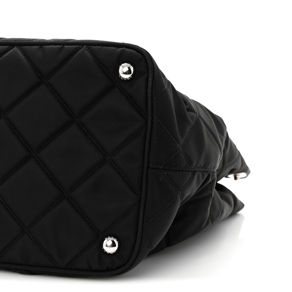 Prada Nylon Tessuto Impuntu Quilted Tote Black