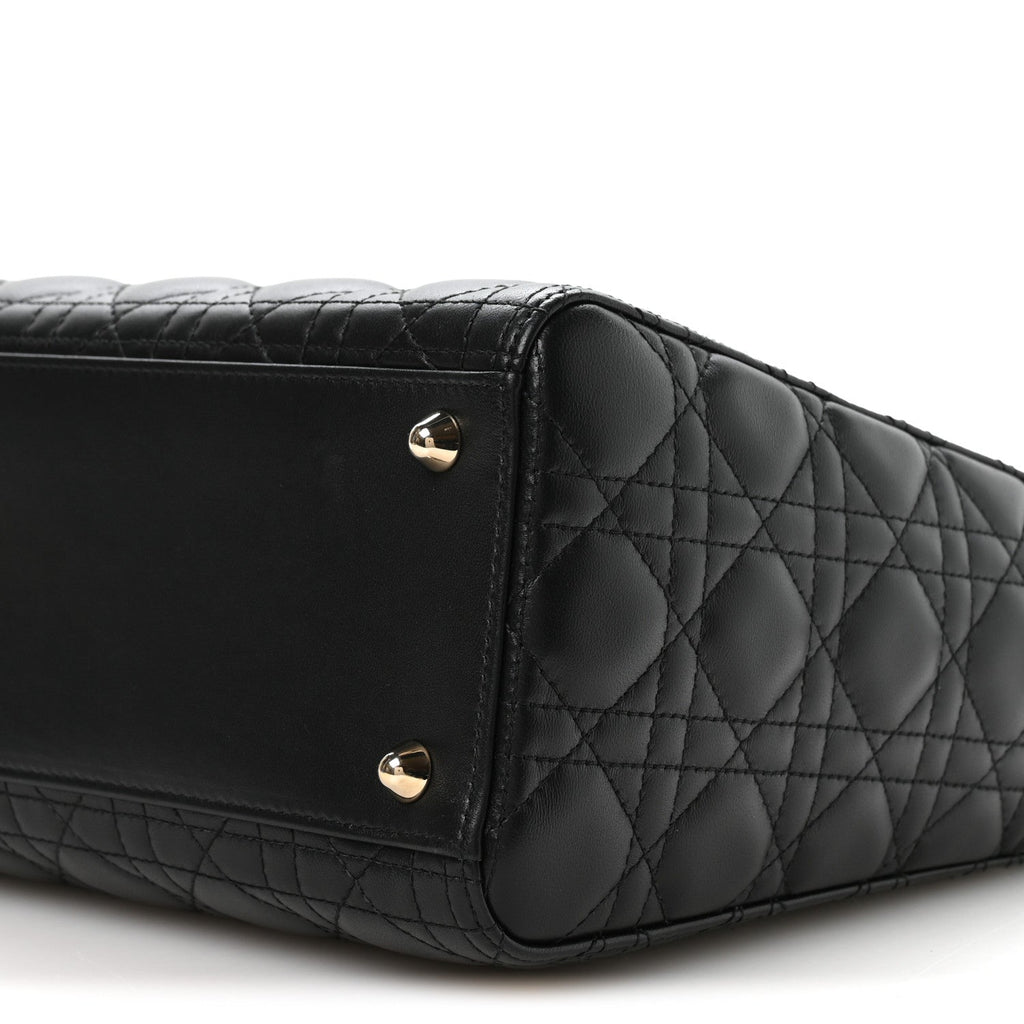 Christian Dior Lambskin Cannage Large Lady Dior Black