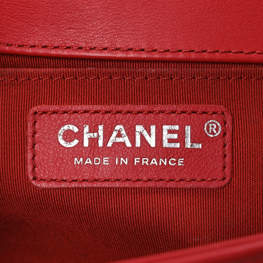 Chanel Lambskin Quilted Medium Boy Flap Red