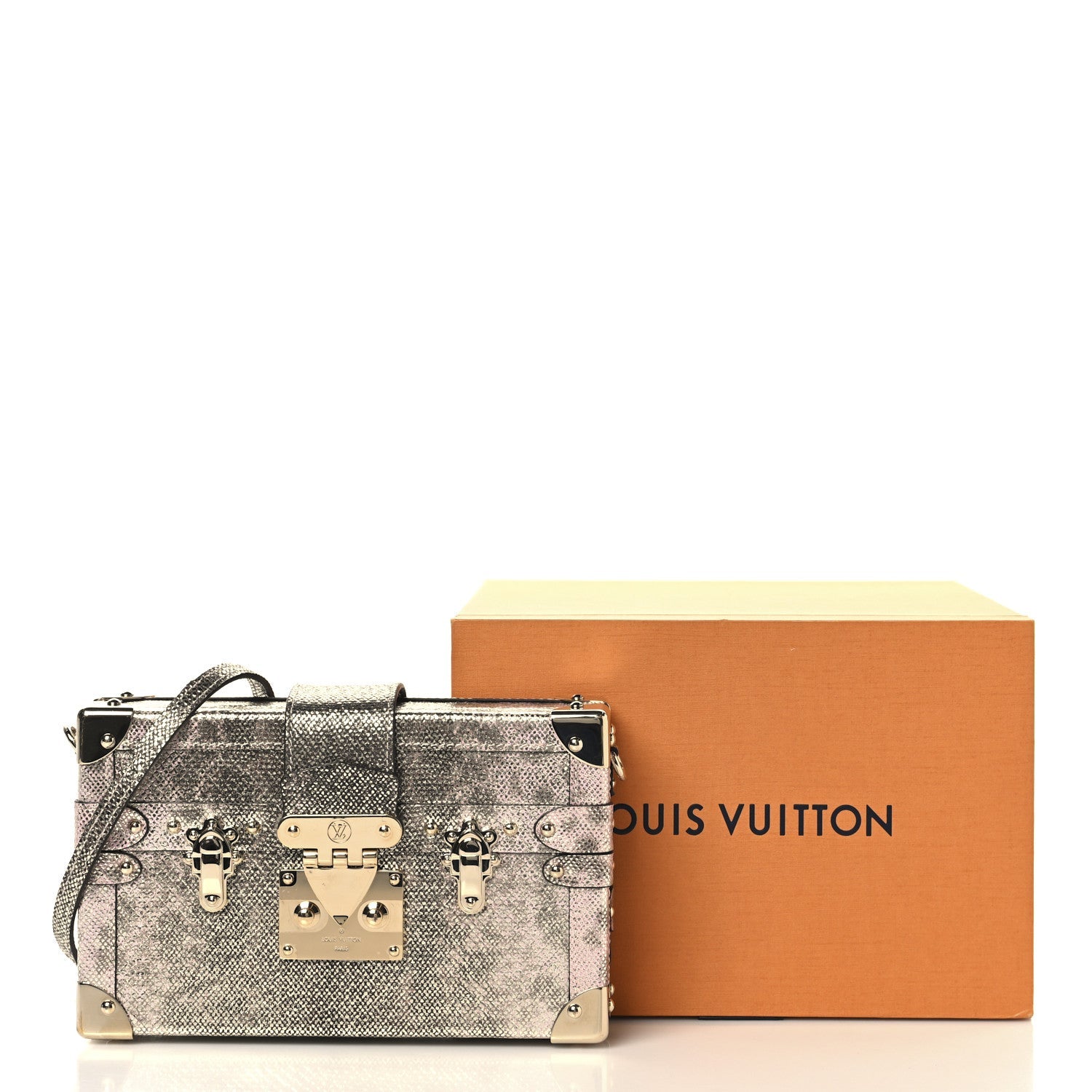 Louis Vuitton Lizard Petite Malle Silver