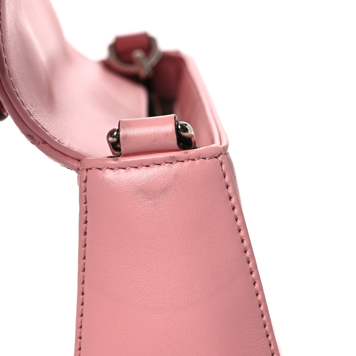 Gucci Calfskin Matelasse Mini GG Marmont Top Handle Shoulder Bag Wild Rose