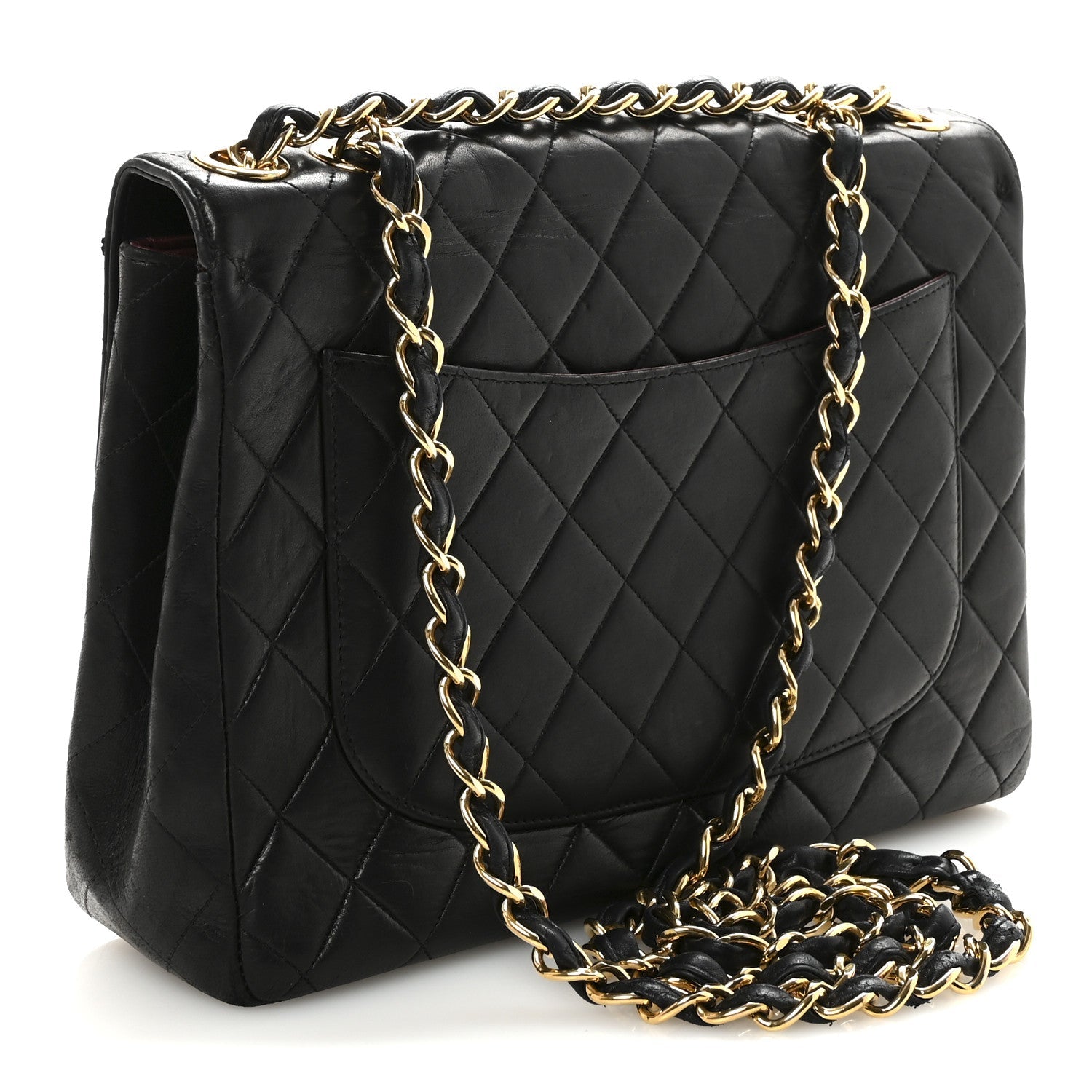 Chanel Lambskin Quilted XL Jumbo Single Flap Black