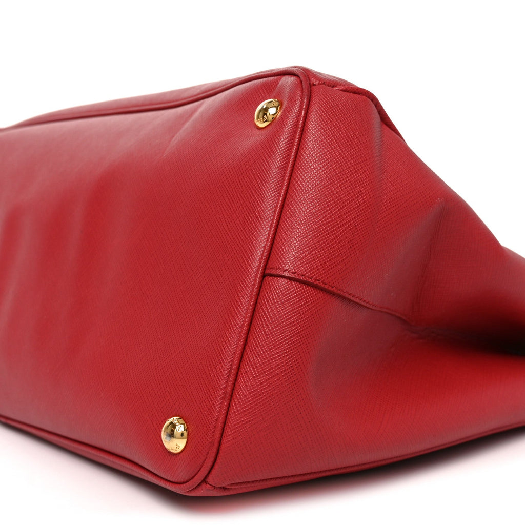 Prada Saffiano Lux Large Tote Fuoco