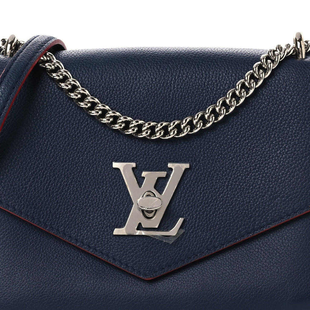 Louis Vuitton Soft Calfskin Mylockme Chain Bag BB Marine Rouge