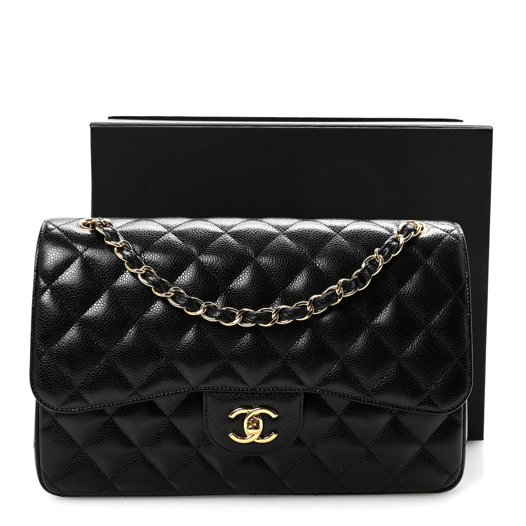 Chanel Caviar Quilted Jumbo Double Flap Black