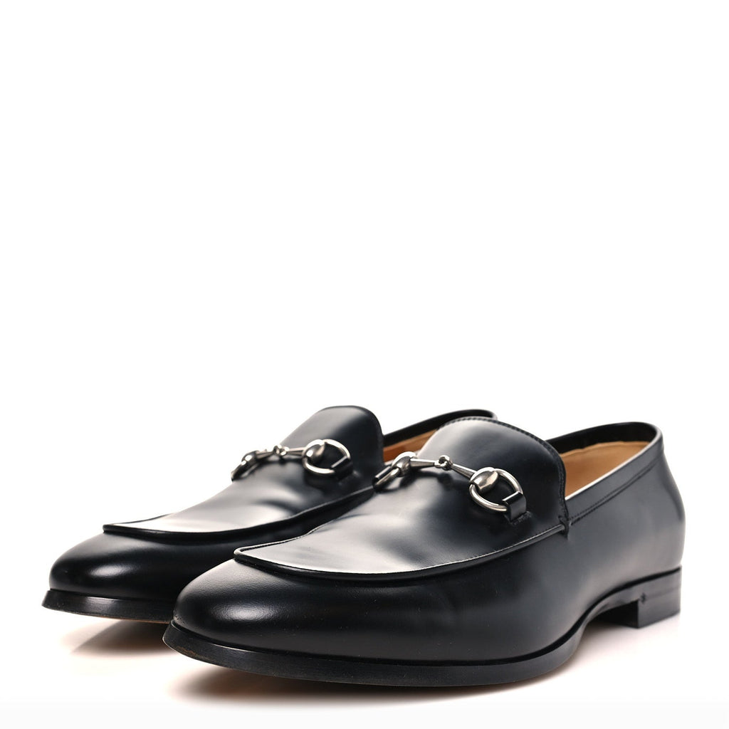 Gucci Betis Glamour Calfskin Mens Jordaan Loafers 9.5 Black