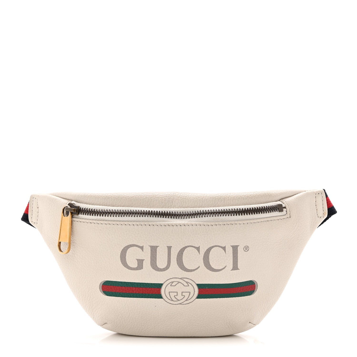 Gucci Grained Calfskin Small Logo Belt Bag White