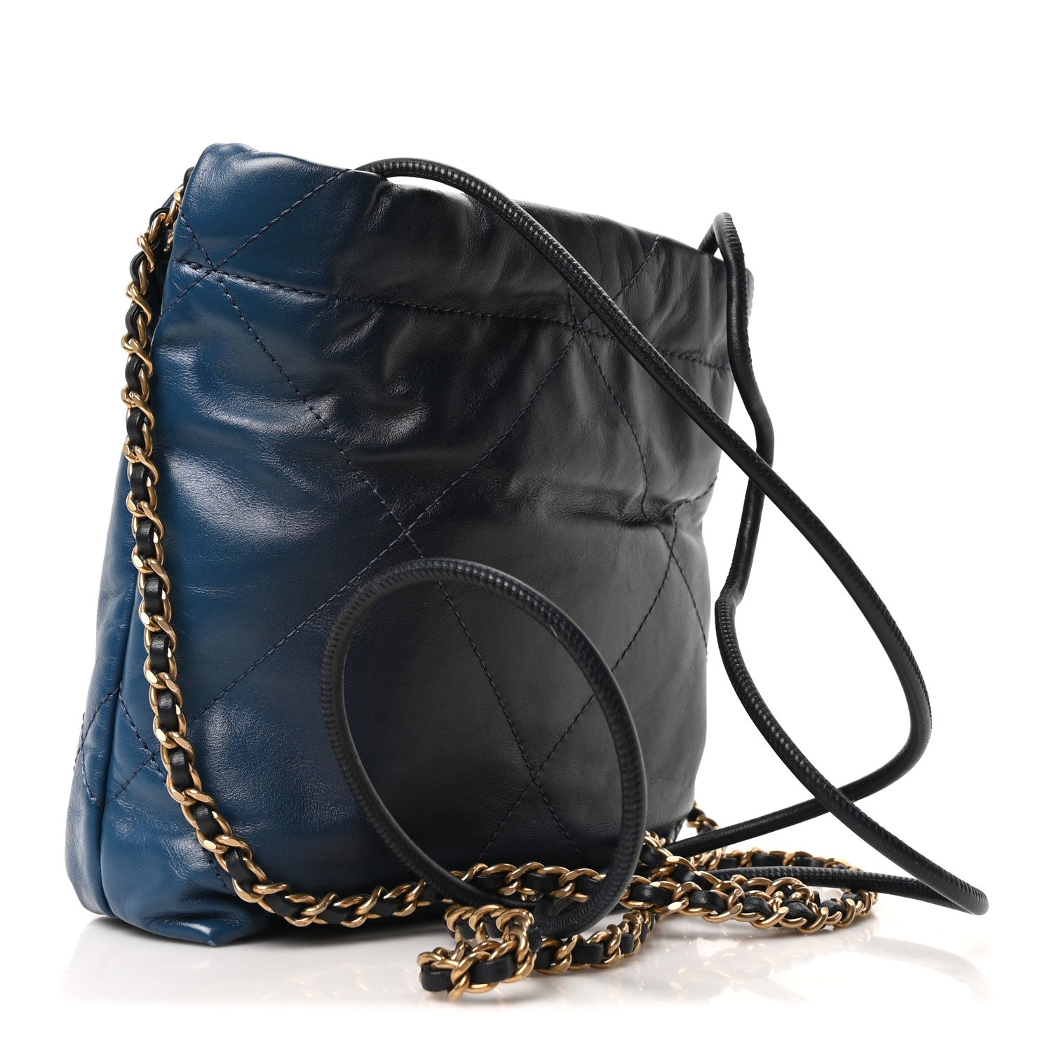 Chanel Shaded Calfskin Quilted Mini Chanel 22 Blue Dark Blue