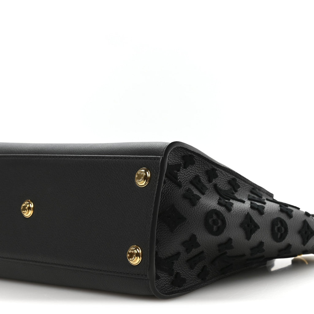 Louis Vuitton Calfskin Monogram Tufting On My Side Black