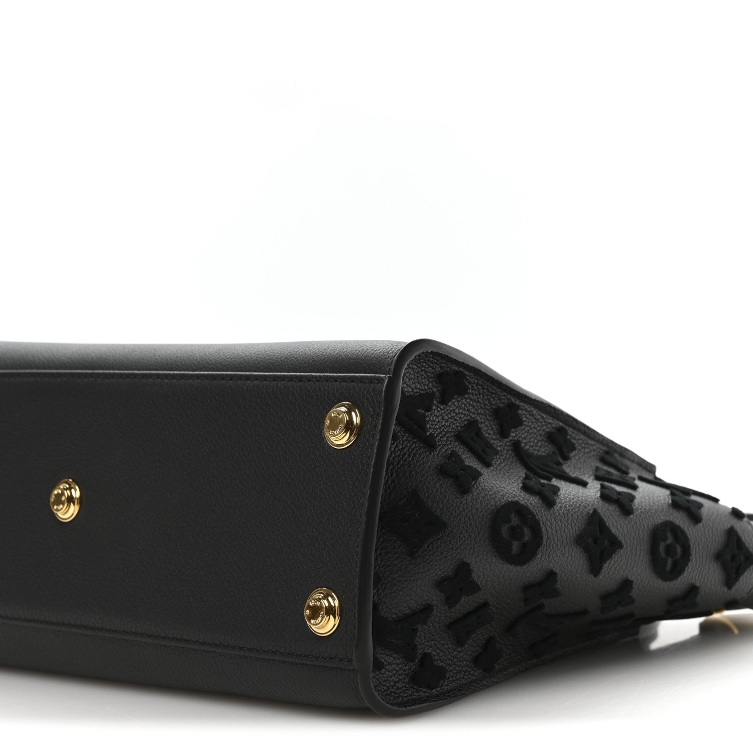 Louis Vuitton Calfskin Monogram Tufting On My Side Black
