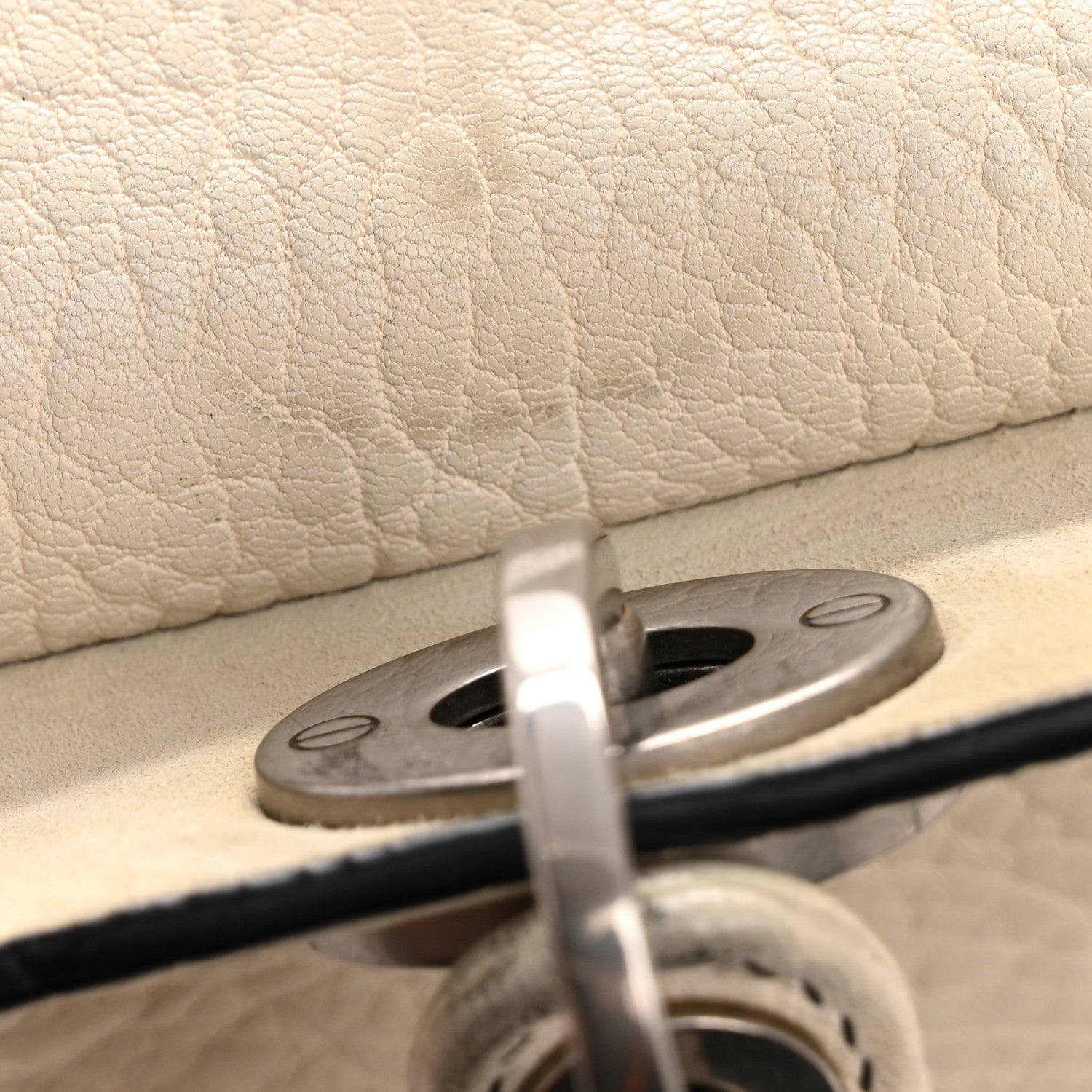 Christian Dior Canyon Grained Lambskin Large Lady Dior Off White