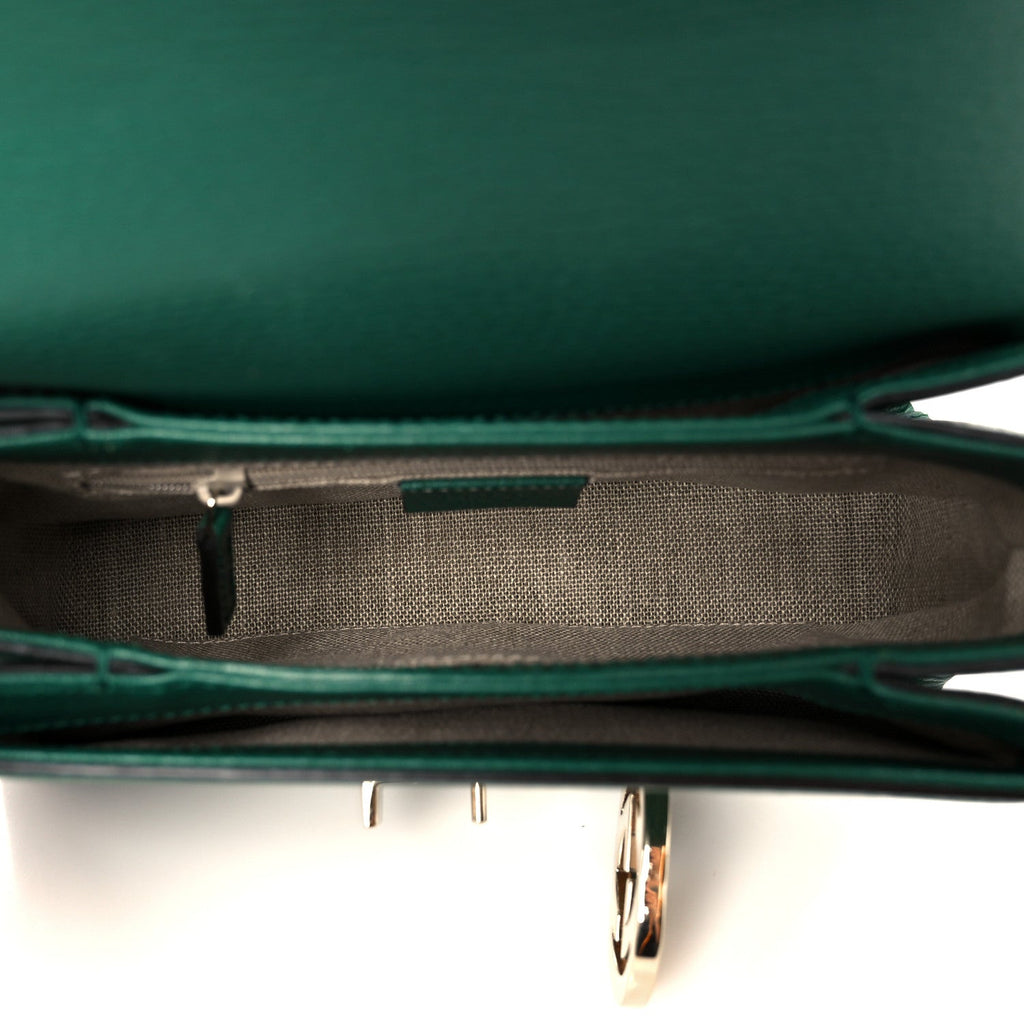 Gucci Dollar Calfskin Interlocking G Crossbody Bag Emerald