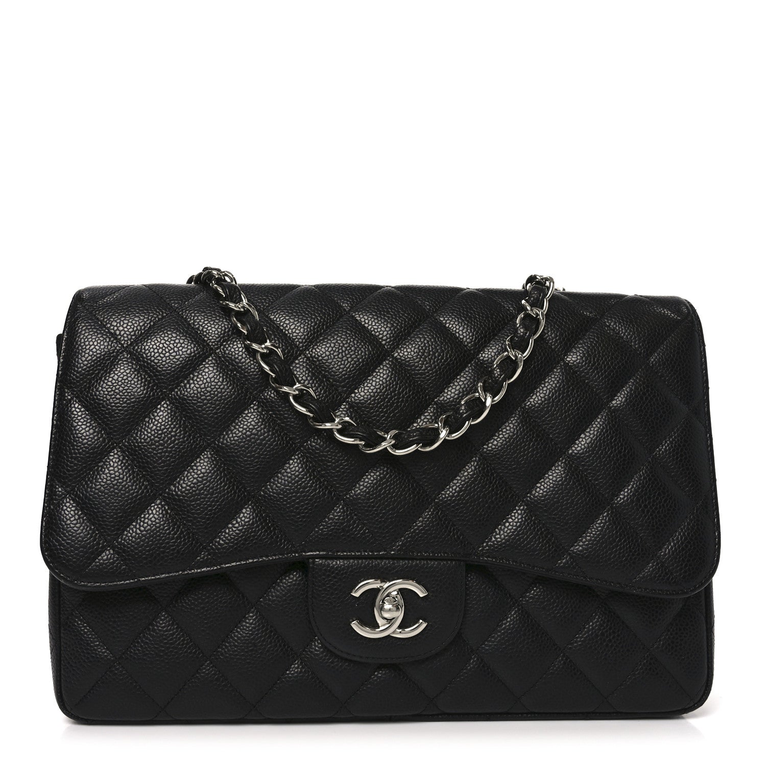 Chanel Caviar Quilted Jumbo Single Flap Black