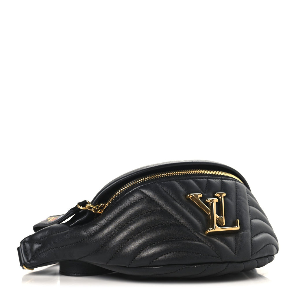 Louis Vuitton Calfskin Quilted New Wave Bumbag Black