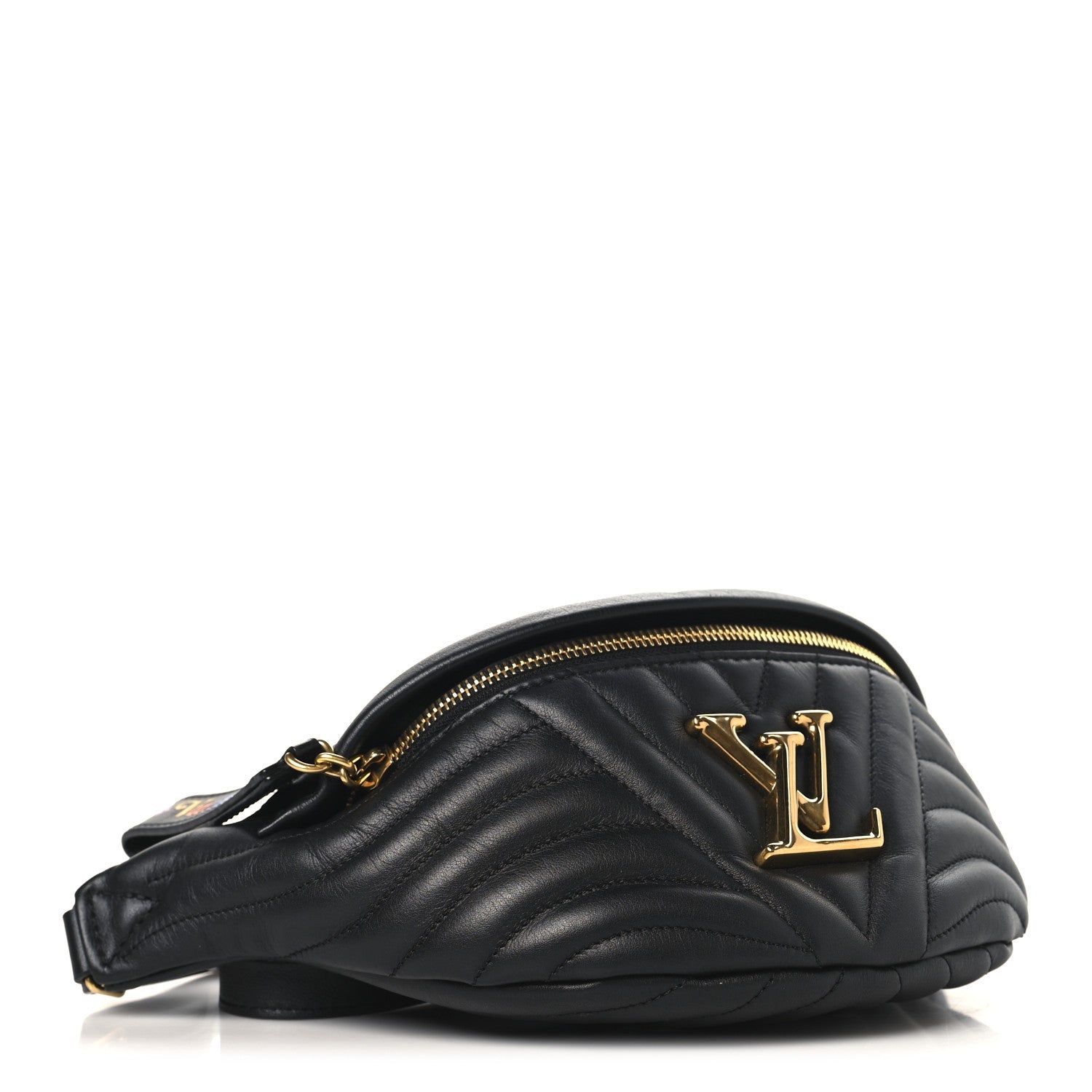 Louis Vuitton Calfskin Quilted New Wave Bumbag Black