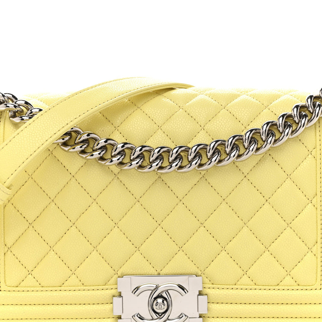 Chanel Caviar Quilted Medium Boy Flap Yellow