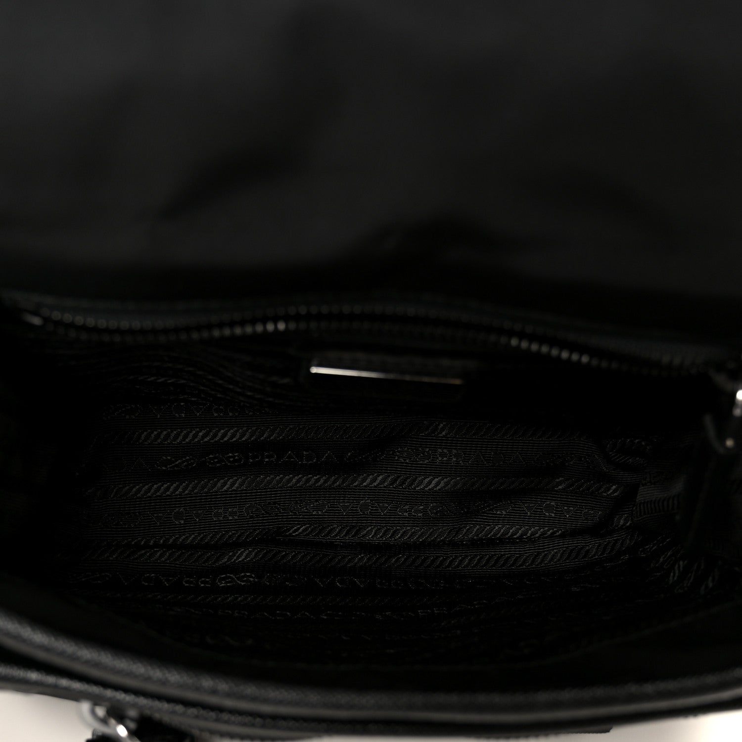 Prada Re-Nylon Saffiano Pocket Double Snap Buckle Shoulder Bag Black