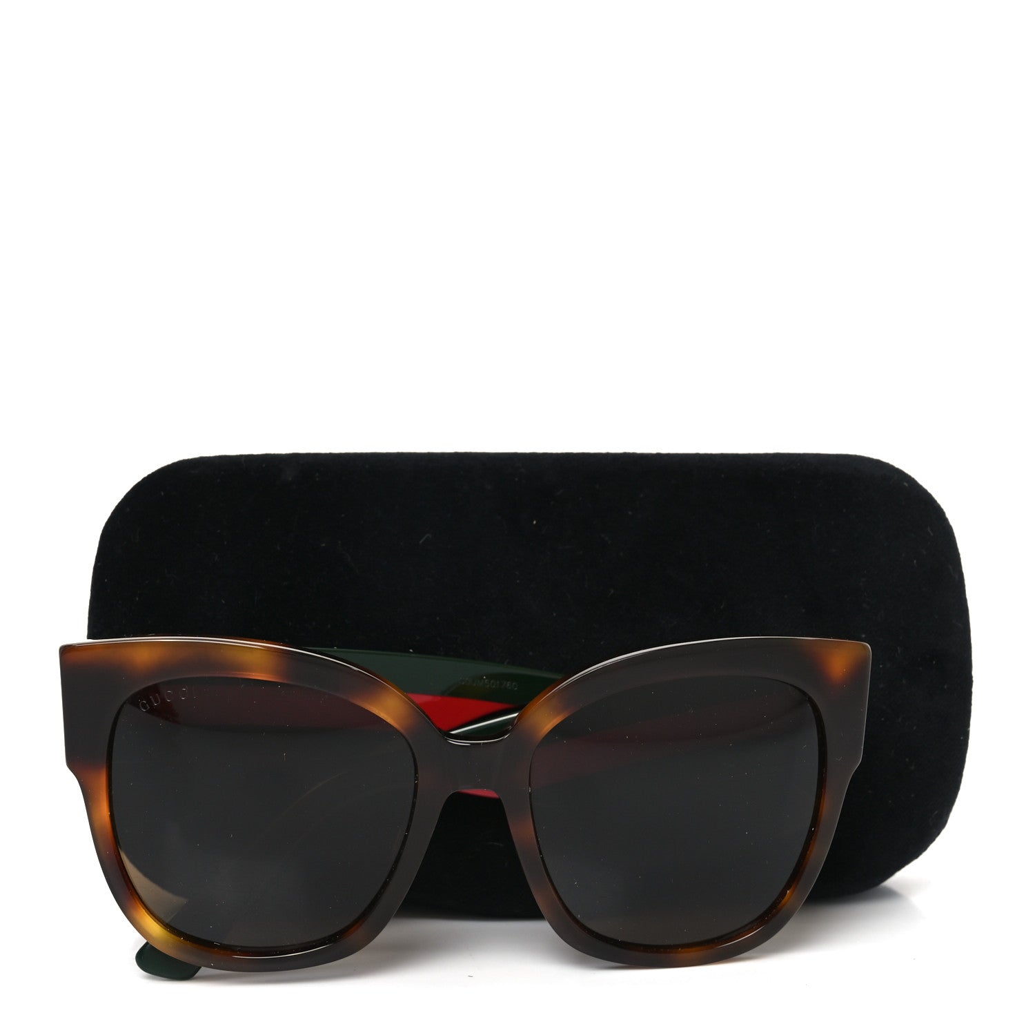 Gucci Acetate Square Frame Web Sunglasses GG0059S Tortoise
