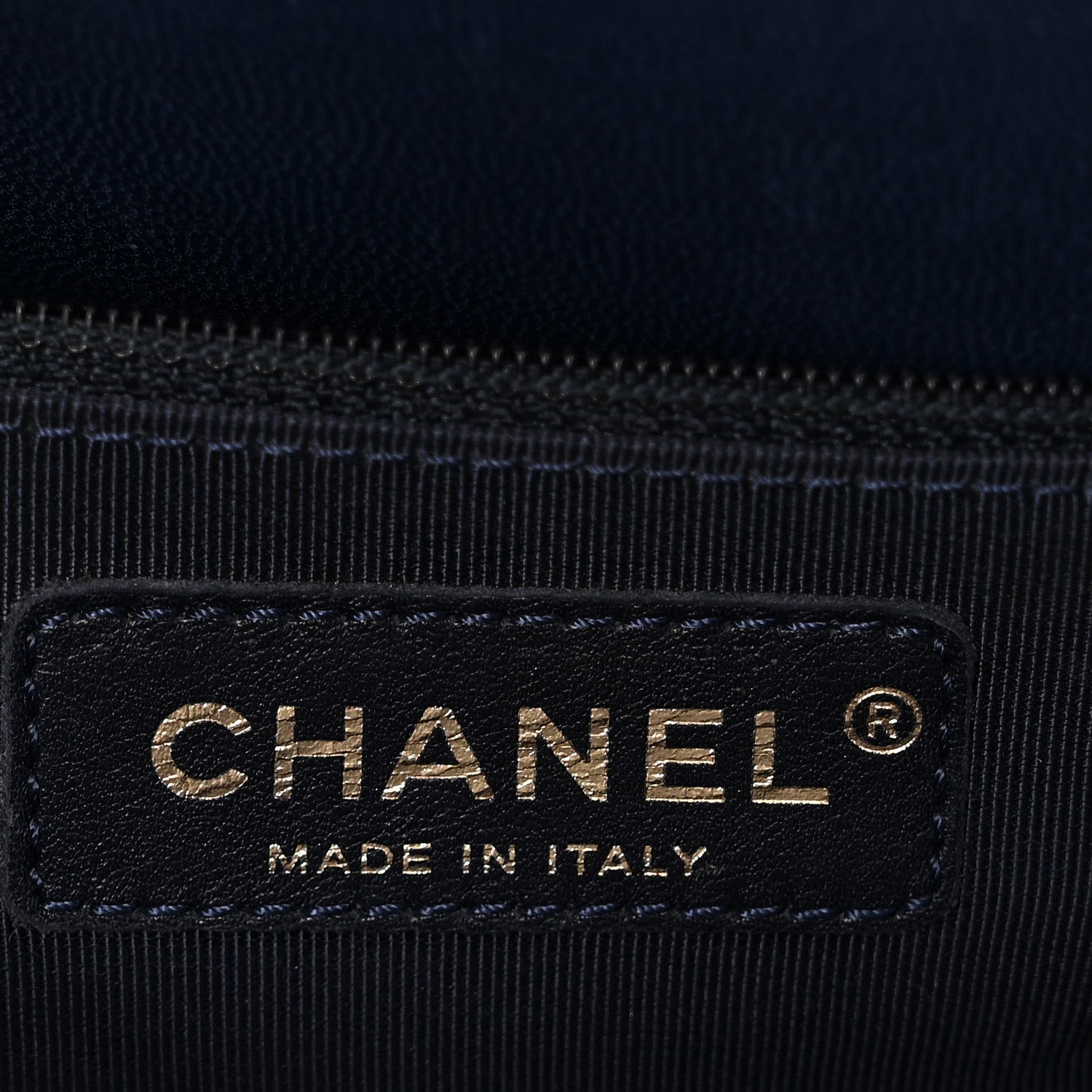Chanel Lambskin Quilted Elegant CC Shopping Tote Navy Black