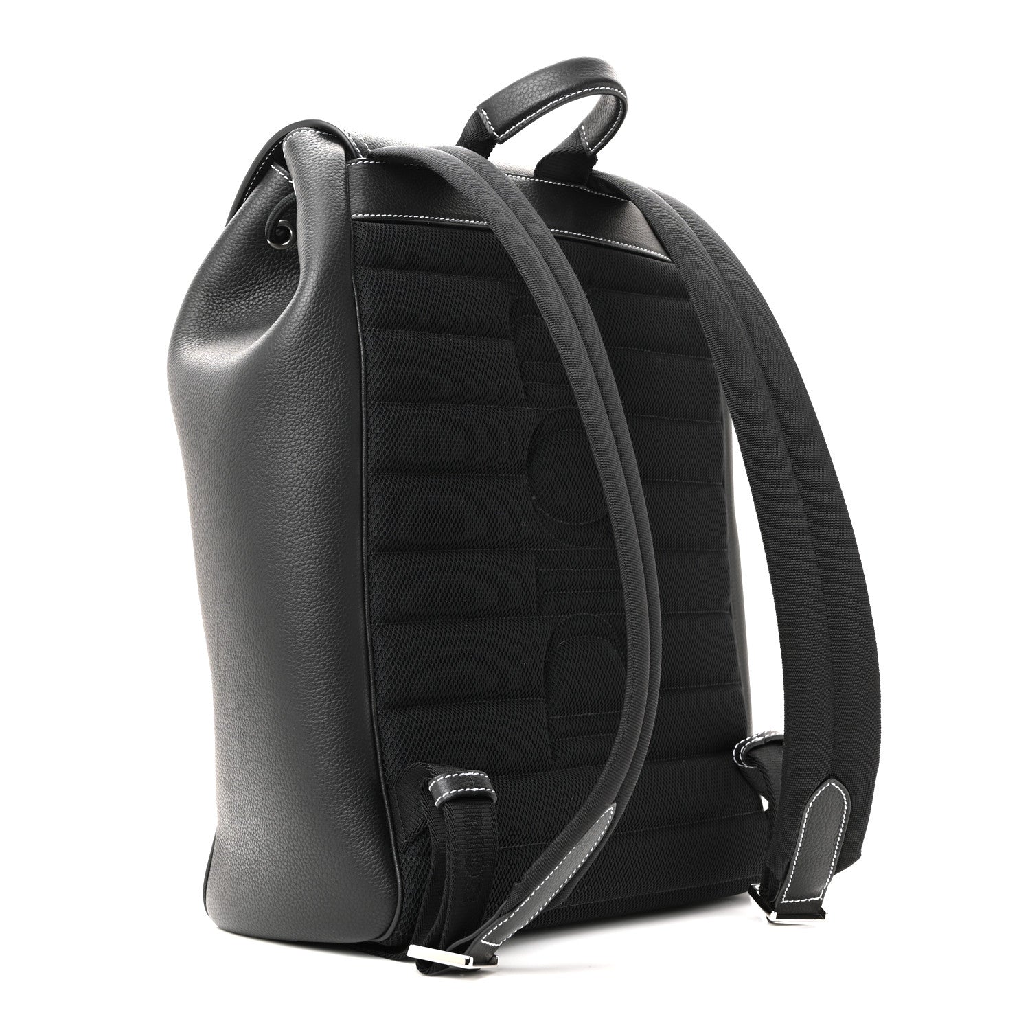 Christian Dior Grained Calfskin Saddle Drawstring Backpack Black