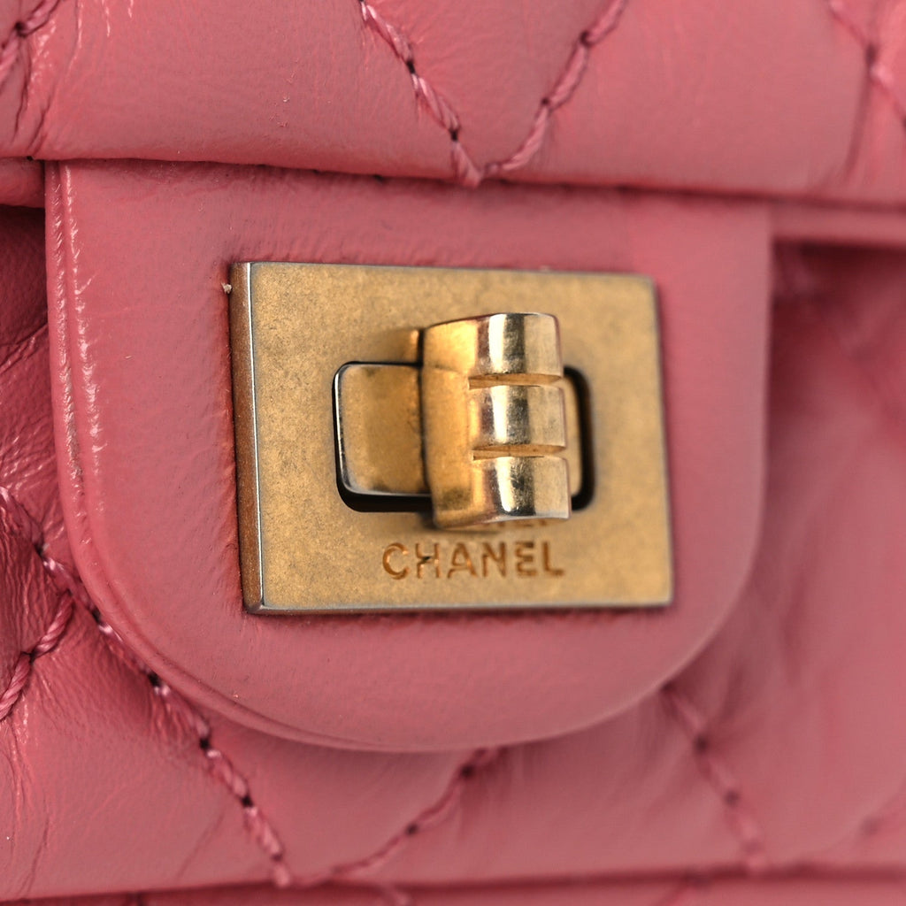 Chanel Aged Calfskin Quilted 2.55 Reissue Flap Belt Bag Pink